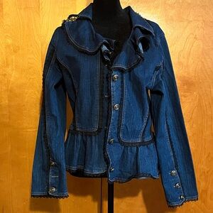 The Pyramid Collection Large Dark Blue Jean Jacket